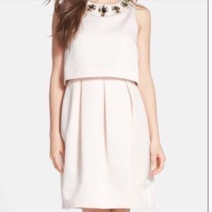 Eliza J Blush Pink Cocktail Jewel Collar Dress Size 8